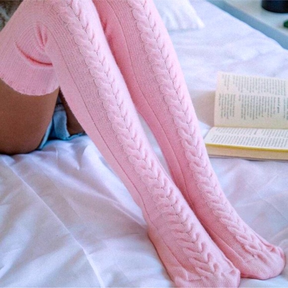 High Socks, Cable Textured Over-The-Knee - Picture 1 of 1